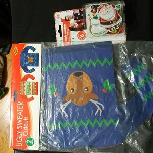 Instant Ugly Sweater Patches with Pin Backs & Ugly Sweater cutouts